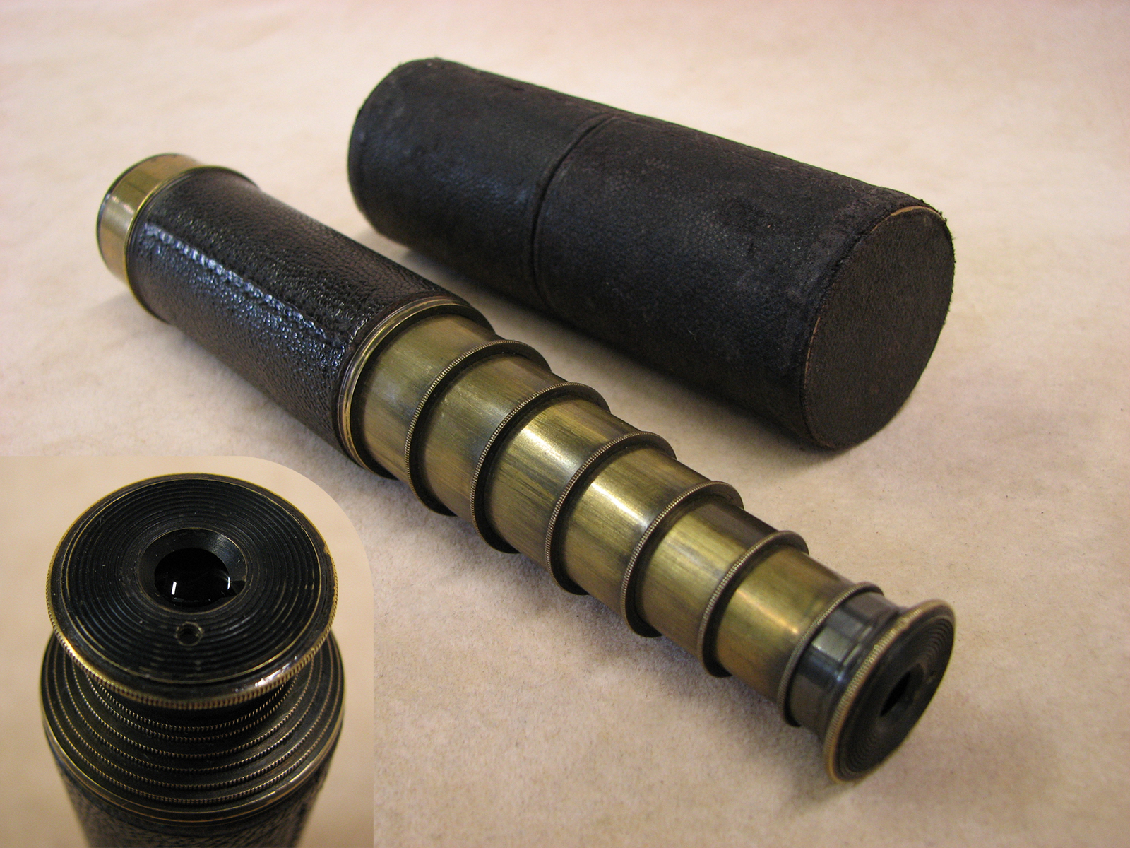 Negretti & Zambra early 20th century 6 draw pocket telescope in case